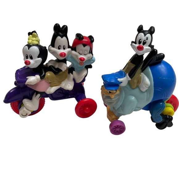 LOT 1994 McDonalds 4 Animaniacs Roller Car Plastic Toys - Picture 3 of 5